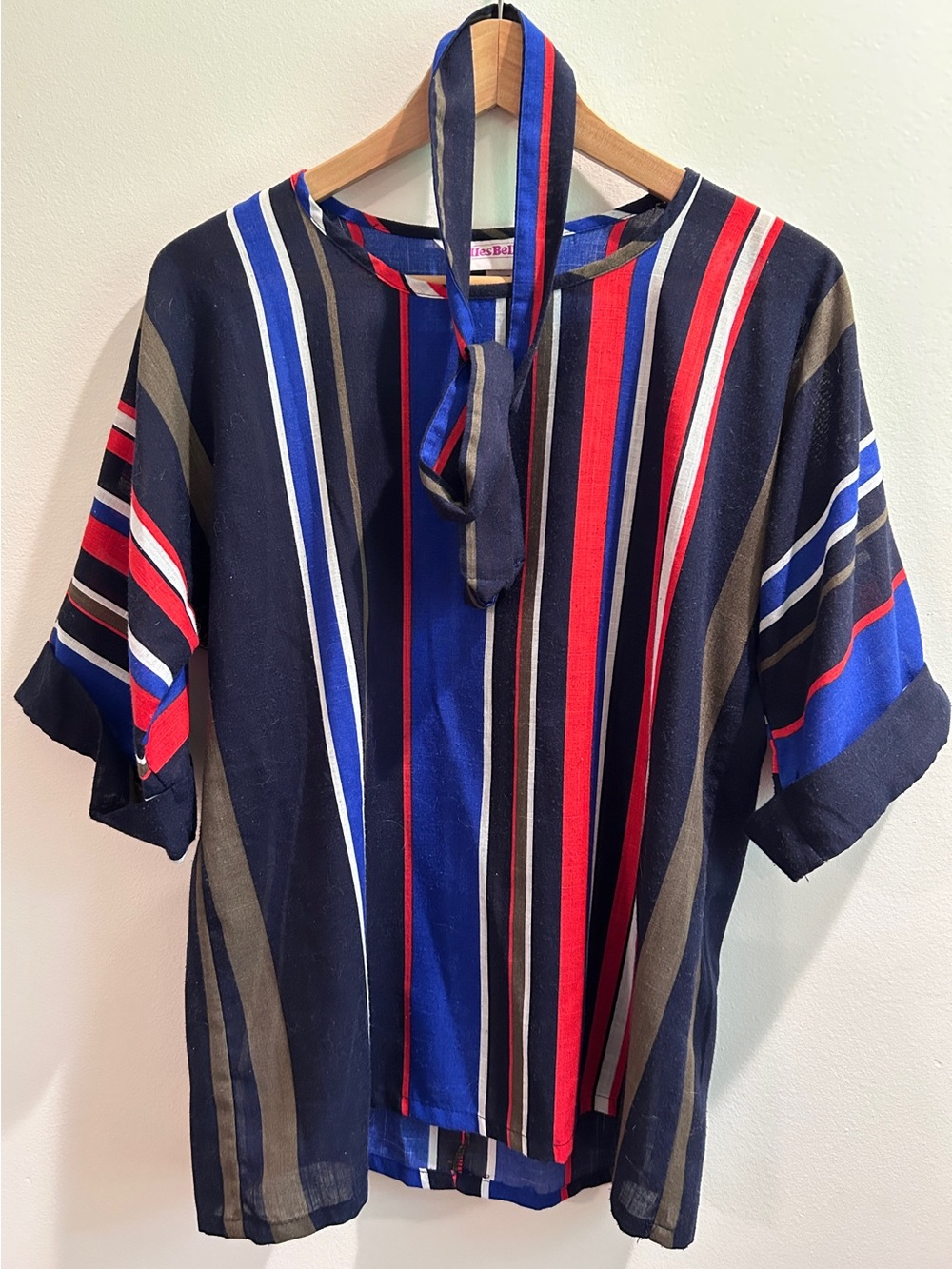 Vintage Striped Blouse Size Medium